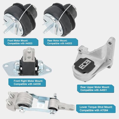 JDMON 5Pcs Engine Transmission Mount Replacement for 2001-2004 Volvo S60 V70 XC70 XC90, 2.3L/ 2.4L/ 2.5L Compatible with A7084, A4038, A4001, A4003 in Saudi Arabia
