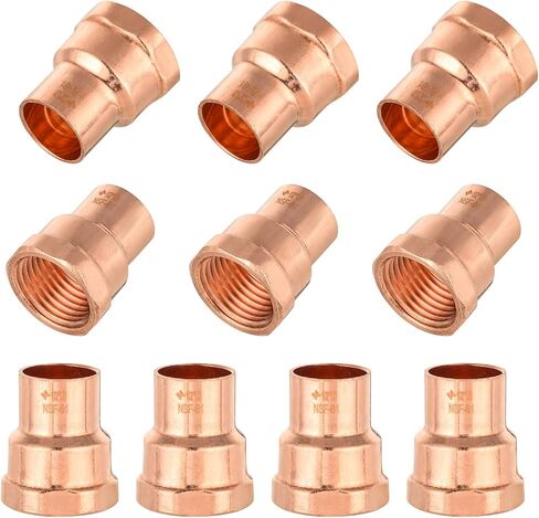 10-PACK GUOFIS 3/4Inch C x 3/4Inch FNPT Copper Female Adapter, LF Short Radius Fittings Adapter with Sweat Solder X FNPT Connection for Residential, Commercial in Saudi Arabia