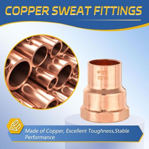10-PACK GUOFIS 3/4Inch C x 3/4Inch FNPT Copper Female Adapter, LF Short Radius Fittings Adapter with Sweat Solder X FNPT Connection for Residential, Commercial in Saudi Arabia