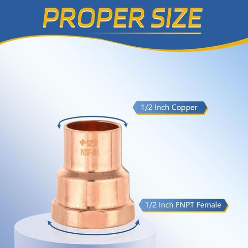 10-PACK GUOFIS 3/4Inch C x 3/4Inch FNPT Copper Female Adapter, LF Short Radius Fittings Adapter with Sweat Solder X FNPT Connection for Residential, Commercial in Saudi Arabia