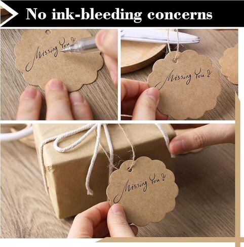 SallyFashion 200PCS Kraft Paper Tags with String, Round Circle Gift Tags 2.4" Editable Tags Clothes Tags for DIY Crafts Wedding Party Favors in Kuwait