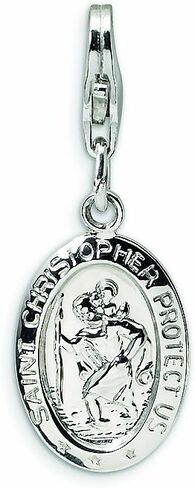 Amore Lavita Sterling Silver Saint Medal Medal Clasp Clasp Charm in Saudi Arabia