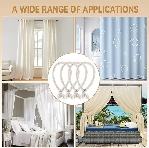 4 Pieces Hand-Woven Rope Curtain Tiebacks, Cotton Curtain Cord Buckles Handmade Ties Buckle Curtains Decorative Ties in Saudi Arabia
