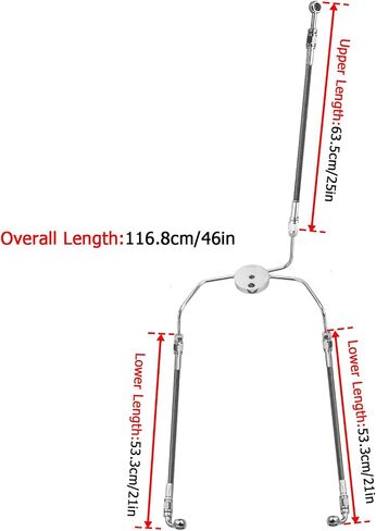 Mofun 44" Upper and Lower Hydraulic Front Brake Line Compatible with Harley Touring Street Electra Glide without/Non-ABS 1996-2007, Fit Road Glide Road King, Fit 8" Handlebar Chrome in Saudi Arabia