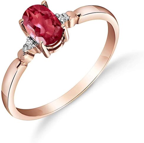 Galaxy Gold GG 14K Solid Rose Gold Ring 0.71 ct Diamond Ruby in Saudi Arabia