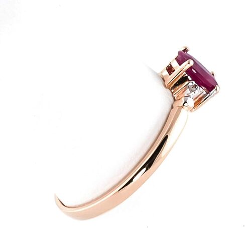 Galaxy Gold GG 14K Solid Rose Gold Ring 0.71 ct Diamond Ruby in Saudi Arabia