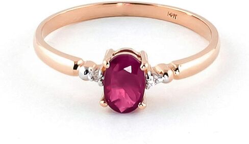 Galaxy Gold GG 14K Solid Rose Gold Ring 0.71 ct Diamond Ruby in Saudi Arabia