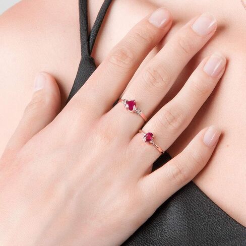 Galaxy Gold GG 14K Solid Rose Gold Ring 0.71 ct Diamond Ruby in Saudi Arabia