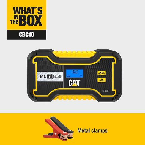 Caterpillar CBC10 Professional 10 Amp Battery Charger/Battery Maintainer for 6V/12V Lead Acid Batteries and 12V Lithium Batteries in Saudi Arabia
