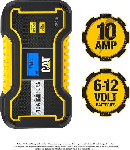 Caterpillar CBC10 Professional 10 Amp Battery Charger/Battery Maintainer for 6V/12V Lead Acid Batteries and 12V Lithium Batteries in Saudi Arabia