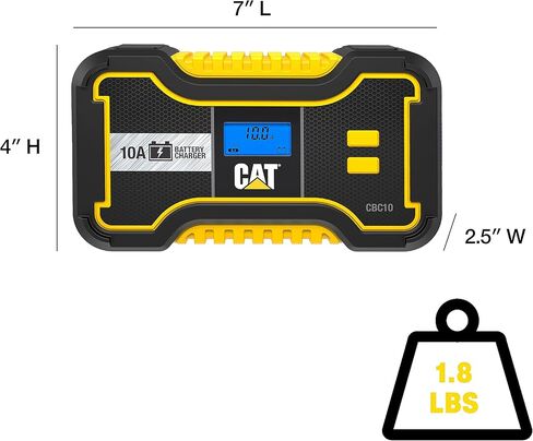 Caterpillar CBC10 Professional 10 Amp Battery Charger/Battery Maintainer for 6V/12V Lead Acid Batteries and 12V Lithium Batteries in Saudi Arabia