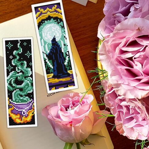 BEUNITONE 6 Pcs Landscape Bookmark Cross Stitch Kits for Adults Beginner Scenery Cross Stitch Bookmark Kit Aurora Needlepoint Bookmark Kit Stamped DIY Embroidery Kit with Instructions 2.4x8 in in Saudi Arabia