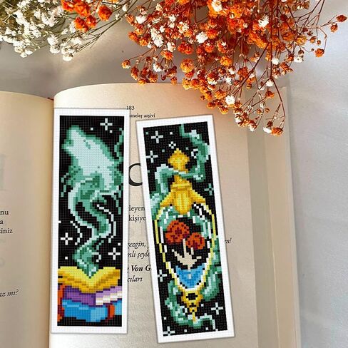 BEUNITONE 6 Pcs Landscape Bookmark Cross Stitch Kits for Adults Beginner Scenery Cross Stitch Bookmark Kit Aurora Needlepoint Bookmark Kit Stamped DIY Embroidery Kit with Instructions 2.4x8 in in Saudi Arabia