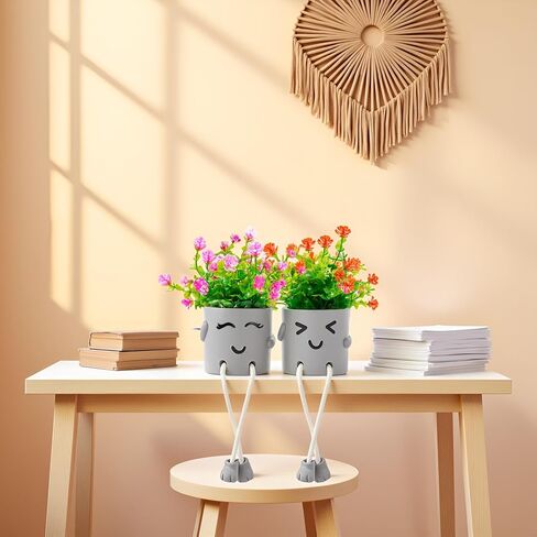 Artificial Succulents Plants, Small Fake Plants in Pots Funny Desk Faux Succulents Plant with Cute Hanging Leg Artificial Plants for Home Decor Indoor for Office Decor for Women in Saudi Arabia