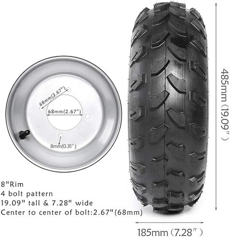 حزمة من 2 إطارات ATV و RIMS 19x7-8 عجلات Ply Lowerless 4PR لـ Go Kart Quad Bike 4 Four Wheelers in Saudi Arabia