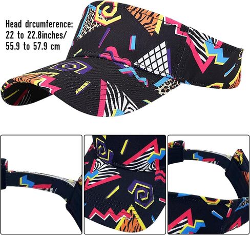 3 Pcs 80s 90s Fanny Pack Outfits Sun Visor Hat Fashion Adjustable Waist Bag Headband for Men Women Novelty Accessories in Saudi Arabia