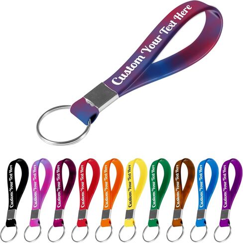 Desent Custom Keychains Bulk Personalized Silicone Keychains Customized Text Wristbands Key Ring for Events, Awareness in Saudi Arabia