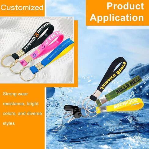 Desent Custom Keychains Bulk Personalized Silicone Keychains Customized Text Wristbands Key Ring for Events, Awareness in Saudi Arabia