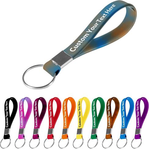 Desent Custom Keychains Bulk Personalized Silicone Keychains Customized Text Wristbands Key Ring for Events, Awareness in Saudi Arabia