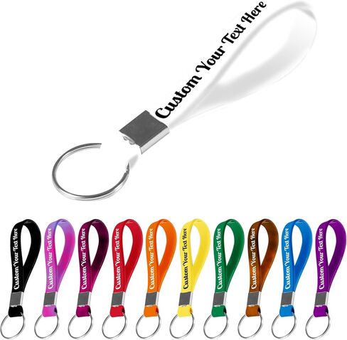 Desent Custom Keychains Bulk Personalized Silicone Keychains Customized Text Wristbands Key Ring for Events, Awareness in Saudi Arabia