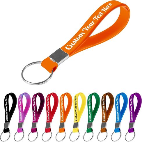 Desent Custom Keychains Bulk Personalized Silicone Keychains Customized Text Wristbands Key Ring for Events, Awareness in Saudi Arabia