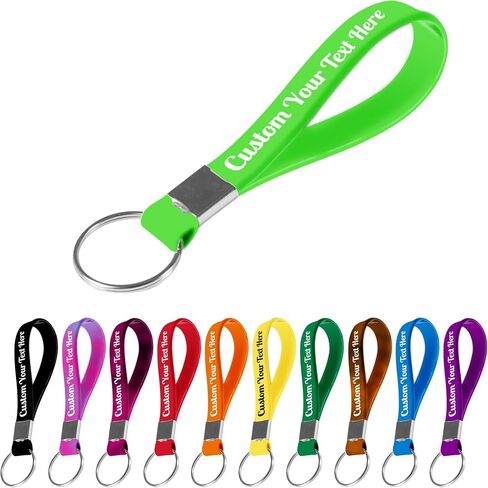 Desent Custom Keychains Bulk Personalized Silicone Keychains Customized Text Wristbands Key Ring for Events, Awareness in Saudi Arabia