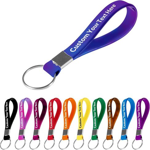 Desent Custom Keychains Bulk Personalized Silicone Keychains Customized Text Wristbands Key Ring for Events, Awareness in Saudi Arabia