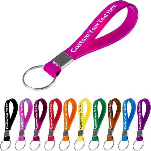 Desent Custom Keychains Bulk Personalized Silicone Keychains Customized Text Wristbands Key Ring for Events, Awareness in Saudi Arabia