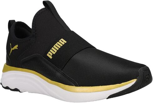 حذاء رياضي نسائي من PUMA Softride Sophia سهل الارتداء Blk/Gld 8 متوسط ​​أمريكي in Kuwait