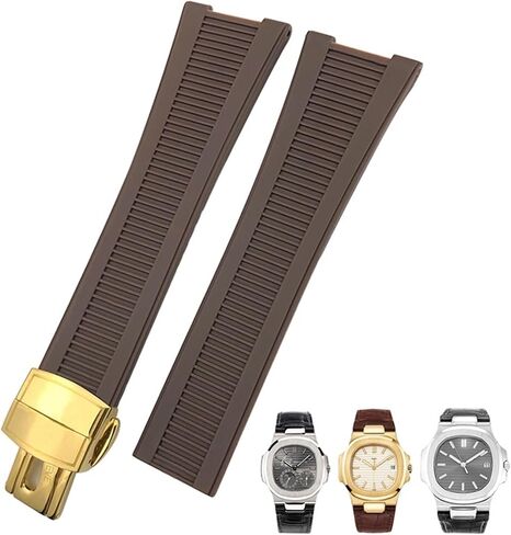 Rubber Silicone Watch Band for Patek Philippe PP 5711 5712G Nautilus Wristband 25mm Black Blue Brown Watchband Sports Strap Men in Saudi Arabia