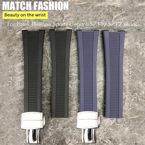 Rubber Silicone Watch Band for Patek Philippe PP 5711 5712G Nautilus Wristband 25mm Black Blue Brown Watchband Sports Strap Men in Saudi Arabia