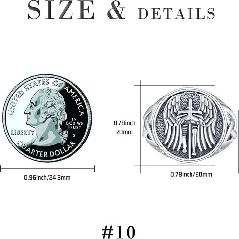 KiiKii Patron Saint Ring 925 Sterling Silver St Archangel Michael Christopher Ring Religious Protection Jewelry Gifts for Men Women in Saudi Arabia