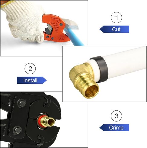 25/50/100 Pack Copper Crimp Rings, 1/2" PEX Copper Crimp Rings, for Pex Pipe Connection (1/2", 25 Pack) in Kuwait