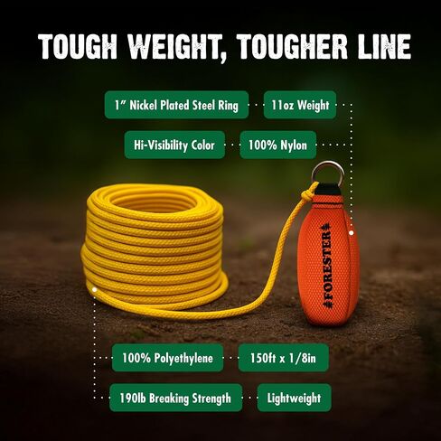 FORESTER Professional Arborist Throw Line Kit with Storage Bag | Tree Felling Equipment with Arborist Throw Bag | Throw Rope, Throw Weight, and Storage Bag in Kuwait