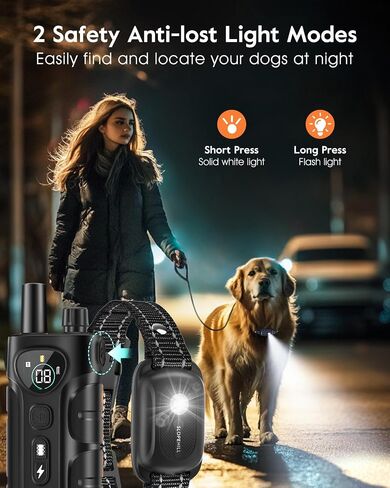 SLOPEHILL Dog Shock Collar - 4200FT Dog Training Collar with Remote,IPX8 Waterproof E-Collar with Beep,Vibration,Shock,Flash Light,No Shock Mode,Shock Collar for Small Medium Large Dog 8-140lbs,Pink in Kuwait