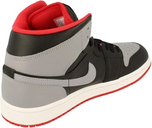 Nike Air Jordan 1 Mid Men's Shoes Black/Cement Grey-Fire Red DQ8426 006 (Black/Cement Grey-Fire Red, US Footwear Size System, Adult, Men, Numeric, Medium, 10.5) in Saudi Arabia