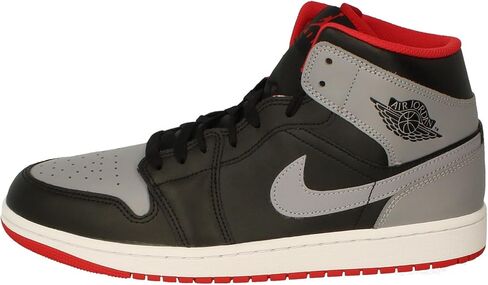 Nike Air Jordan 1 Mid Men's Shoes Black/Cement Grey-Fire Red DQ8426 006 (Black/Cement Grey-Fire Red, US Footwear Size System, Adult, Men, Numeric, Medium, 10.5) in Saudi Arabia
