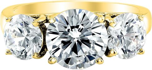0.5 to 3 Carat Three Stone GIA Certified Round Natural Diamond Engagement Ring 14K Yellow Gold (D-E Color VS1-VS2 Luxury Collection) in Saudi Arabia
