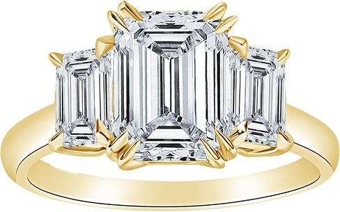 0.5 to 3 Carat Three Stone GIA Certified Round Natural Diamond Engagement Ring 14K Yellow Gold (D-E Color VS1-VS2 Luxury Collection) in Saudi Arabia