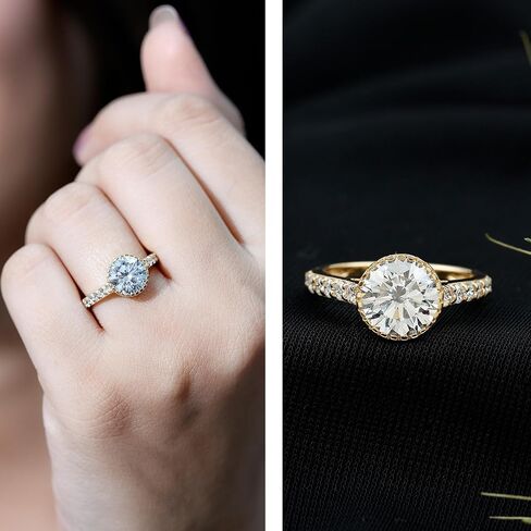 معتمد 2CT مختبر مديّم ميدان خاتم الخطوبة ، جودة EF-VS ، حلقة 8 مم من الماس Solitaire (مثالي للهدية) in Saudi Arabia