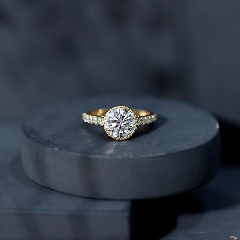 معتمد 2CT مختبر مديّم ميدان خاتم الخطوبة ، جودة EF-VS ، حلقة 8 مم من الماس Solitaire (مثالي للهدية) in Saudi Arabia