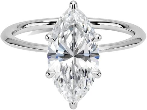 1.5/2/2.5/3 CT Marquise Cut Engagement Ring for Women Moissanite Diamond Ring Solitaire Anniversary Promise Gift Her 925 Silver 10K/14K/18K Solid Gold Bridal Wedding Ring in Kuwait