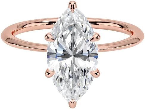 1.5/2/2.5/3 CT Marquise Cut Engagement Ring for Women Moissanite Diamond Ring Solitaire Anniversary Promise Gift Her 925 Silver 10K/14K/18K Solid Gold Bridal Wedding Ring in Kuwait