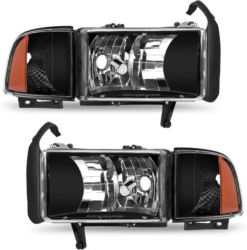 Elh Headlight Assembly Fit for 1994-2001 1994 1995 1996 1997 1998 1999 2000 2001 Dodge Ram 1500 94-01 1994-2001 Dodge Ram 1500/1994-2002 94-02 Dodge Ram Pickup 2500 3500 Headlights Chrome Housing in Kuwait