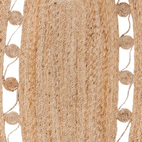SAFAVIEH Natural Fiber Round Collection 3' x 5' Oval Natural NFB251A Handmade Boho Country Charm Jute Area Rug in Saudi Arabia
