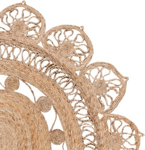 SAFAVIEH Natural Fiber Round Collection 3' x 5' Oval Natural NFB251A Handmade Boho Country Charm Jute Area Rug in Saudi Arabia