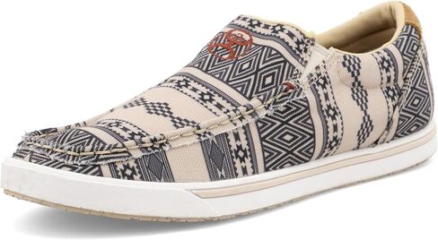 Twisted X Women's Hooey Loper Slip-On Shoes - Cool and Casual Hooey Shoes with Fashionable Textile Fabric Design - Features ecoTweed Lining and Blended Rice Husk Outsole, Black & Yellow Multi, 8 M in Saudi Arabia