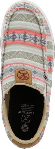 Twisted X Women's Hooey Loper Slip-On Shoes - Cool and Casual Hooey Shoes with Fashionable Textile Fabric Design - Features ecoTweed Lining and Blended Rice Husk Outsole, Black & Yellow Multi, 8 M in Saudi Arabia