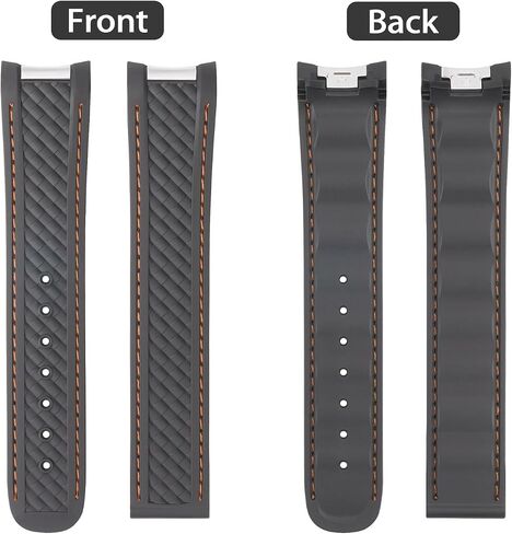 Watch Band Compatible with Omega Seamaster 300 AT150 Aqua Terra 8900 Curved End Steel Buckle, Soft Silicone Rubber Replacement Wrist Strap for Omega Seamaster Series Watch Straps in Saudi Arabia
