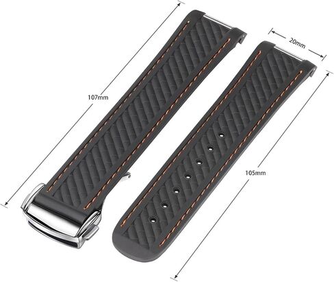 Watch Band Compatible with Omega Seamaster 300 AT150 Aqua Terra 8900 Curved End Steel Buckle, Soft Silicone Rubber Replacement Wrist Strap for Omega Seamaster Series Watch Straps in Saudi Arabia